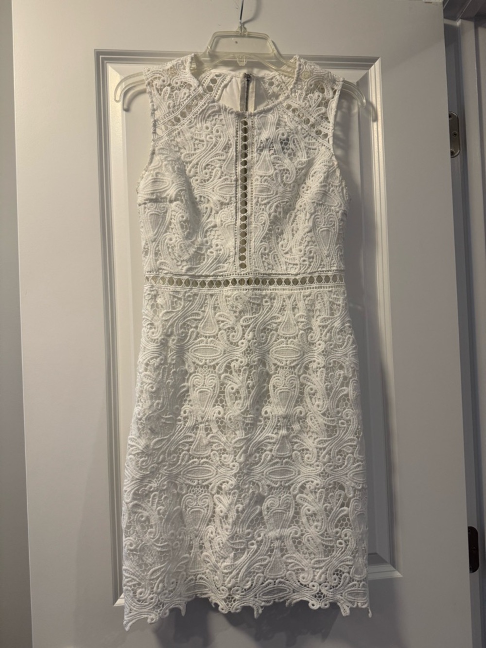 LULUS White Lace Sleeveless Dress - Elegant Event Dress